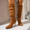 Point Toe Stiletto Boots - DAVERRI FASHIONS