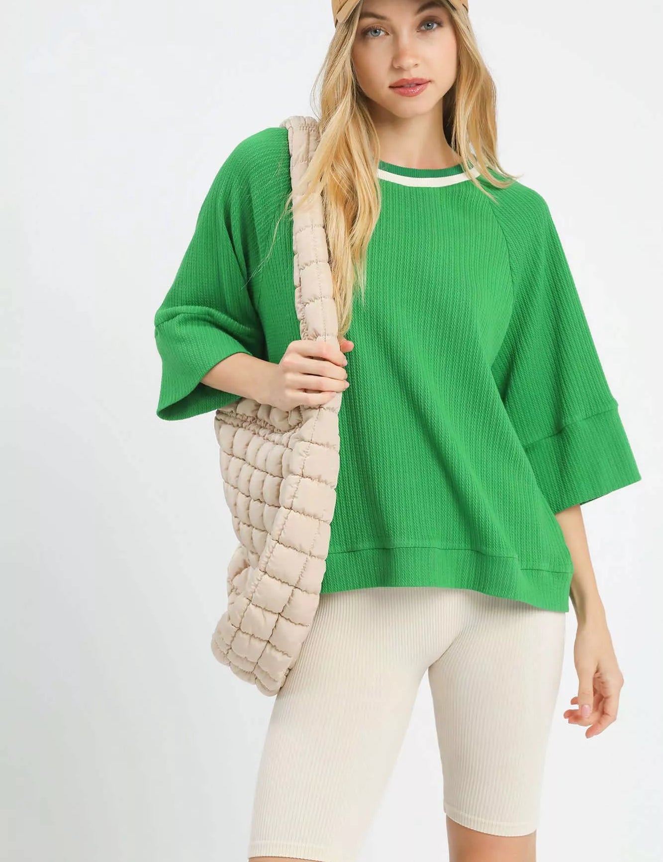 GREEN Umgee Ribbed Knit Top with Contrast Trim | Knit Tops Daverri Fashions