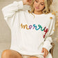 BiBi Merry Tinsel Lettering Drop Shoulder Sweatshirt - DAVERRI FASHIONS