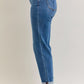 Judy Blue Full Size Mid Rise BF Classic Cuffed Jeans Plus Size - DAVERRI FASHIONS