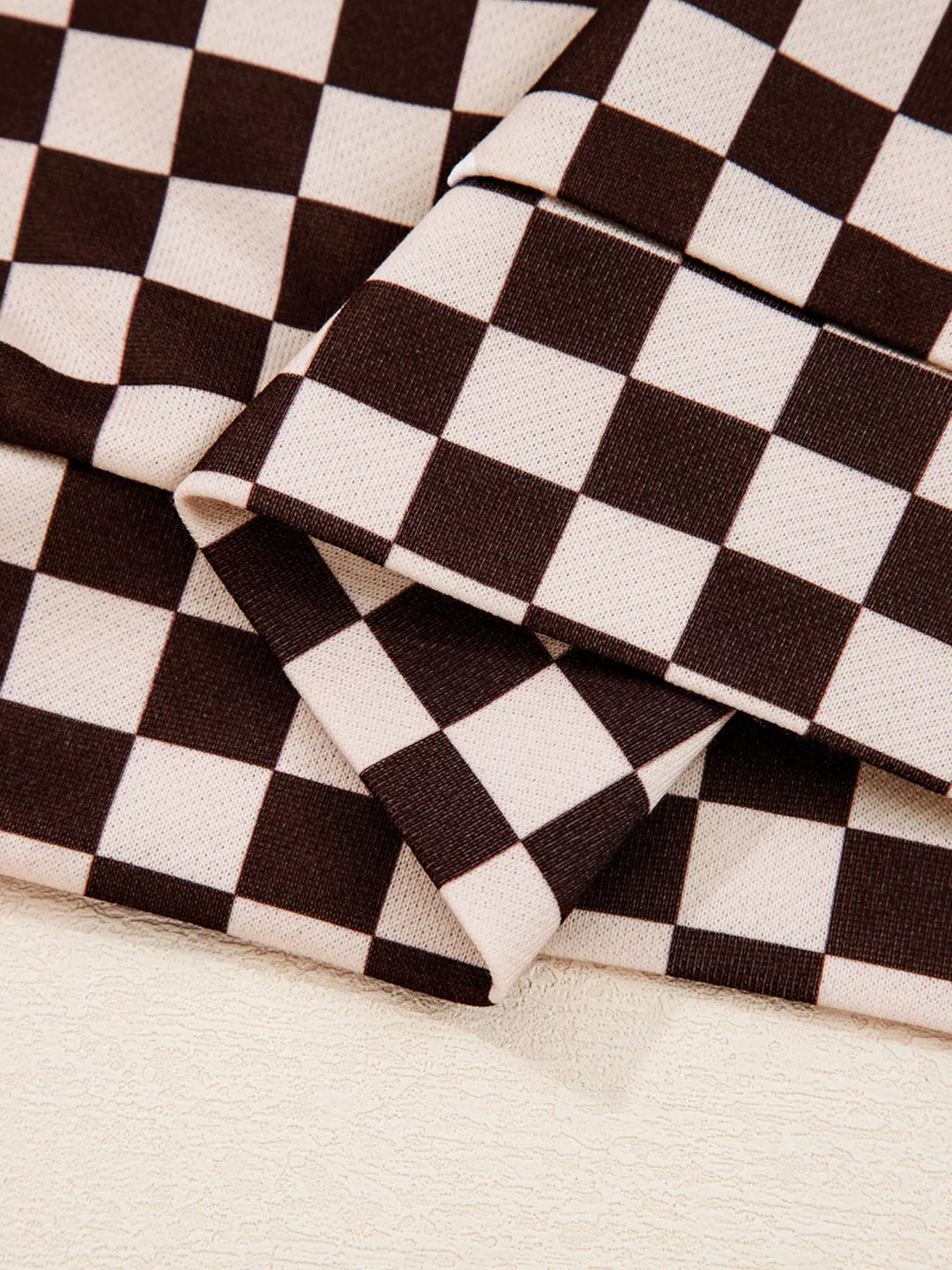 Checkered Drawstring Hoodie and Pants Set | Loungewear Sets Daverri Fashions