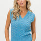 BiBi Blue Chevron Pointelle Pearl Knit Top Tops