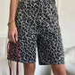 Leopard Print High-Waisted Denim Shorts - DAVERRI FASHIONS
