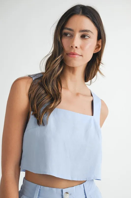 MABLE Sleeveless Crop Top and Shorts Set