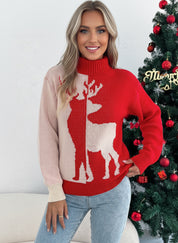 Christmas Reindeer Turtleneck Sweater | Sweaters Daverri Fashions