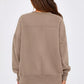 Slit Round Neck Dropped Shoulder Sweatshirt - DAVERRI FASHIONS