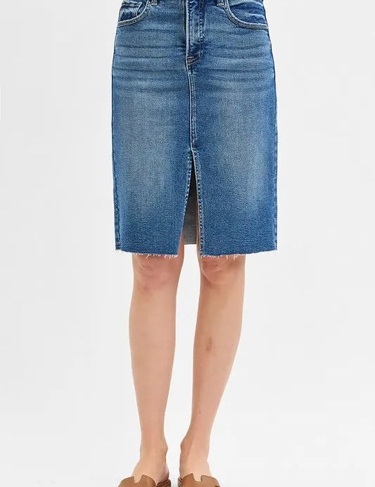 RISEN High Rise Front Slit Pencil Skirts | Daverri Fashions