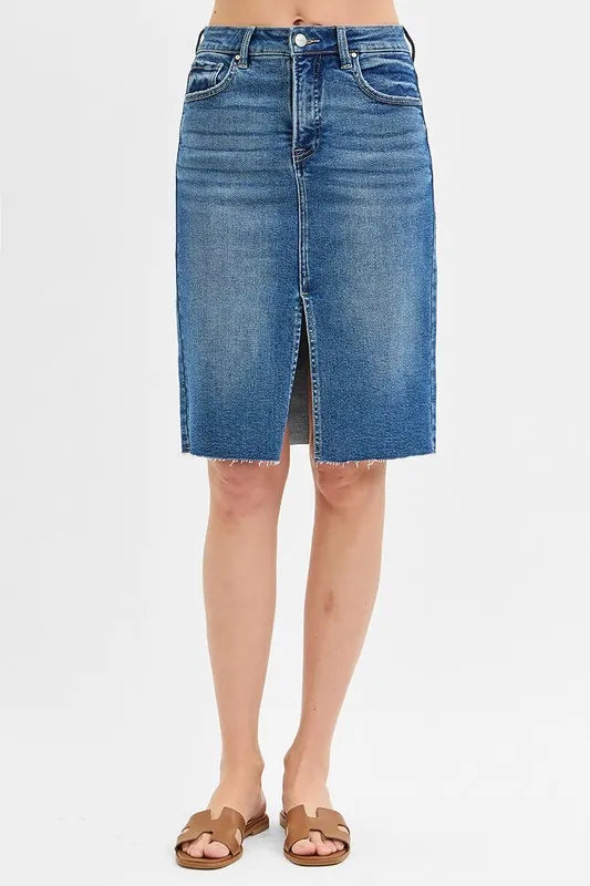 RISEN High Rise Front Slit Pencil Skirts | Daverri Fashions