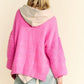 Davi & Dani Side Slit Open Front Long Sleeve Cardigan Cardigans