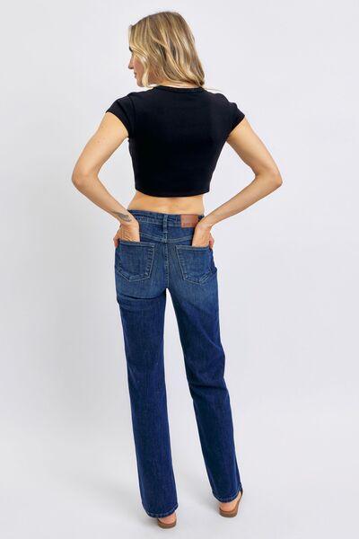 Judy Blue Full Size Tummy Control Straight Jeans - DAVERRI FASHIONS