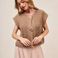 SO ME Big Metal Button Front Sweater Vest Sweater Vests