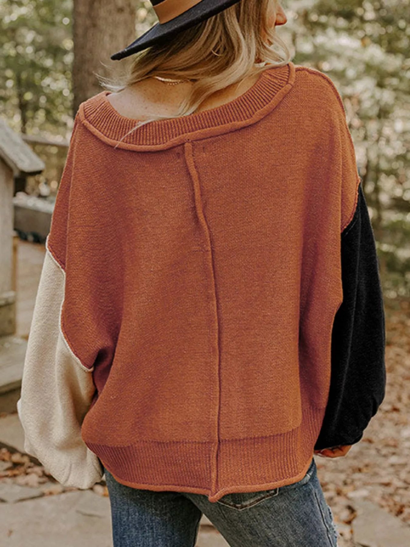 Ribbed Hem Long Sleeve Sweater | Sweaters Daverri Fashions