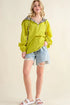Leopard Print Hoodie Zipper Up Pocket Windbreaker LIME Outerwear