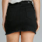 Umgee Distressed Raw Hem High Waist Denim Skirt
