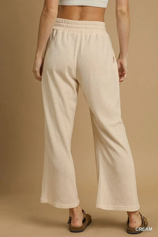 Umgee Drawstring Wide Leg Pants - DAVERRI FASHIONS