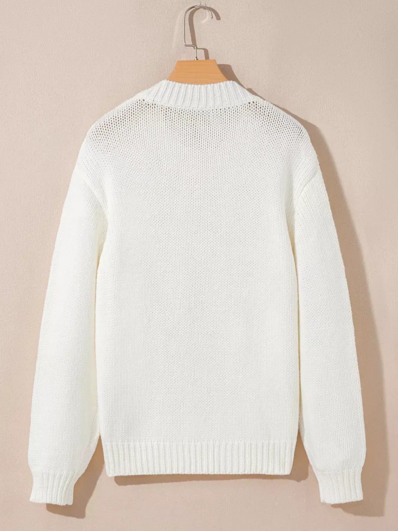 Embroidered Bow Boots Graphic Drop Shoulder Sweater - DAVERRI FASHIONS