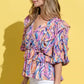 And The Why Printed Lantern Sleeve Blouse - DAVERRI FASHIONS