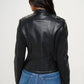 Coalition LA Zip Up Vegan Leather Moto Jacket - DAVERRI FASHIONS