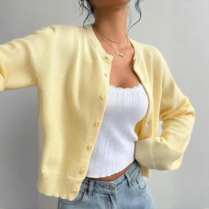 Lightweight Long Sleeve Open Knit Button-Up Cardigan | Cardigans Daverri Fashions