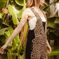 BiBi Leopard Sleeveless Overalls with Pockets Shortalls