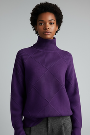 Loose Fit Turtleneck Knit Sweater