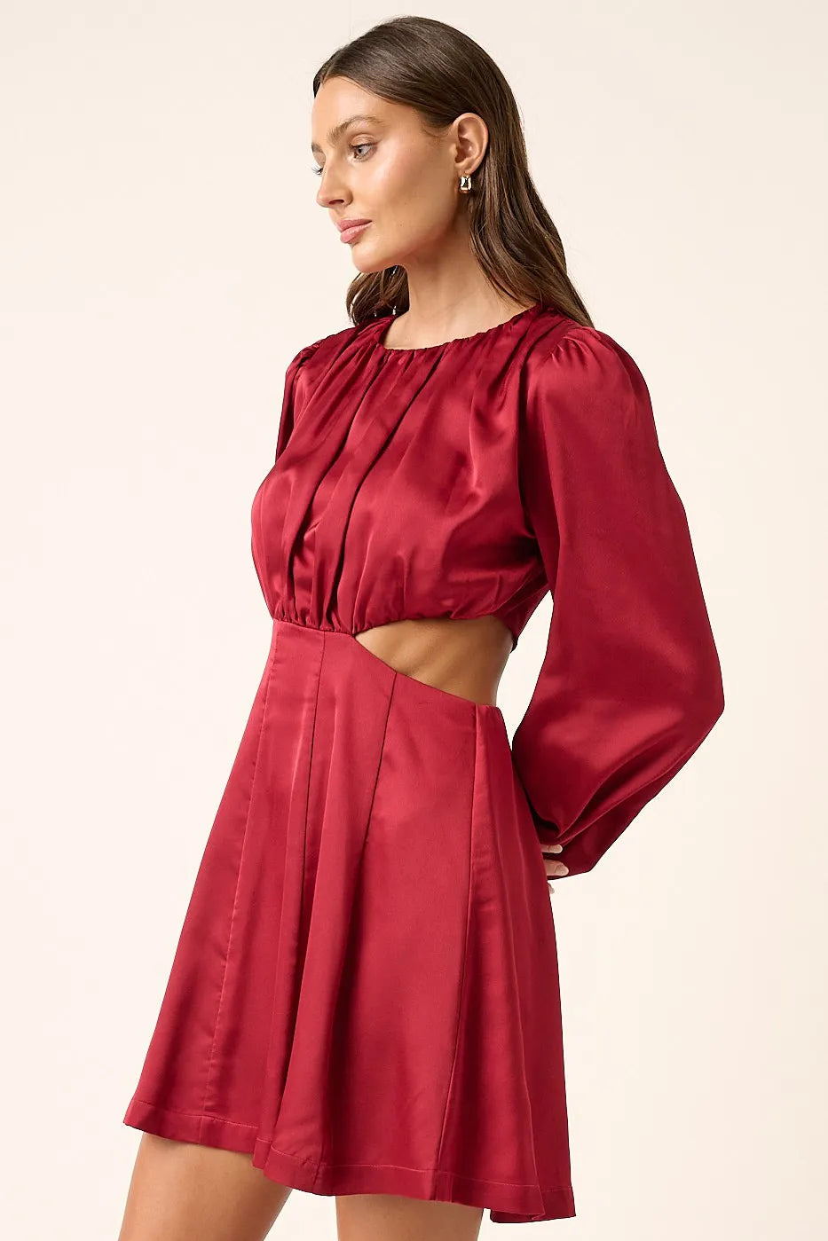 Mittoshop Satin Side Cutout Detail Mini Dress | Mini Dresses Daverri Fashions