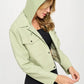 Coalition LA Snap Down Cropped Hooded Jacket - DAVERRI FASHIONS