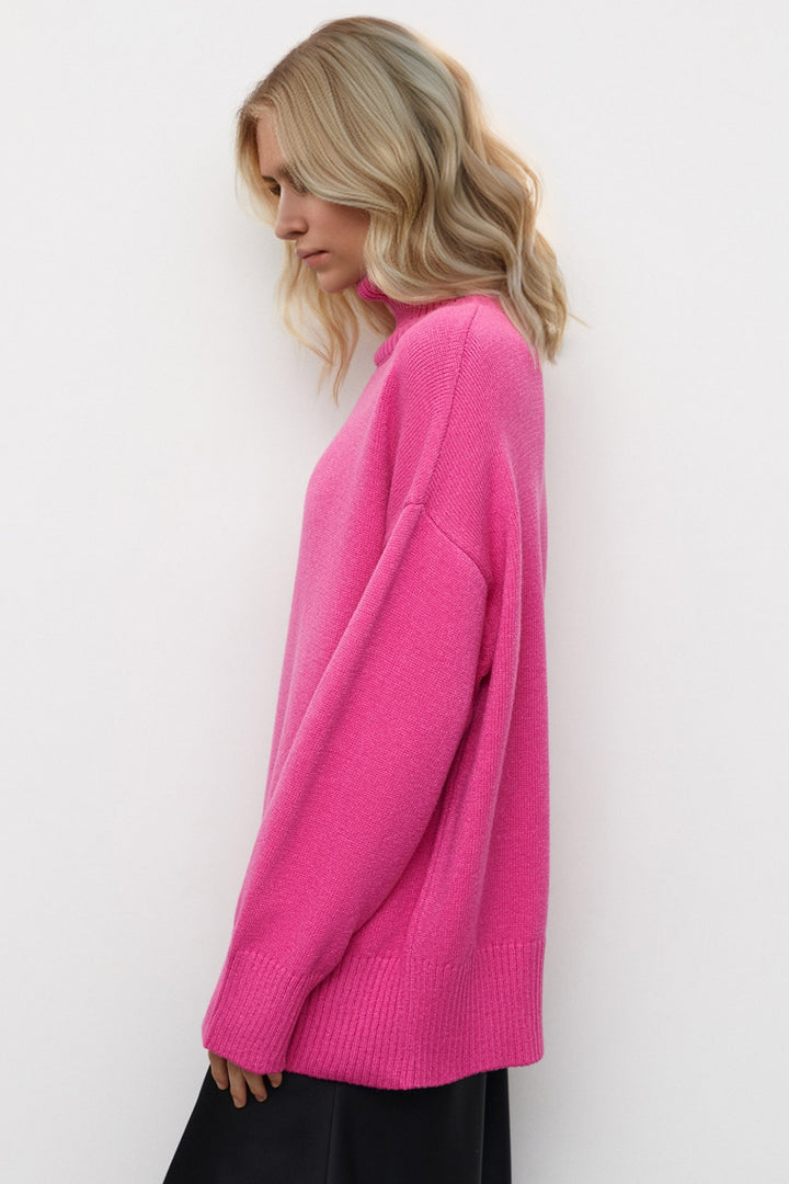 Basic Bae Turtleneck Dropped Shoulder Long Sleeve Sweater | Sweaters Daverri Fashions