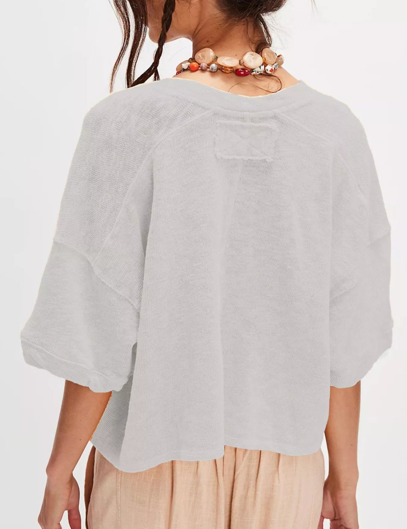 Button-Front Half Sleeve Cardigan | Cardigans Daverri Fashions