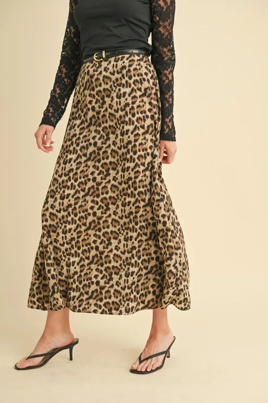 Aemi+Co Leopard Midi Skirt