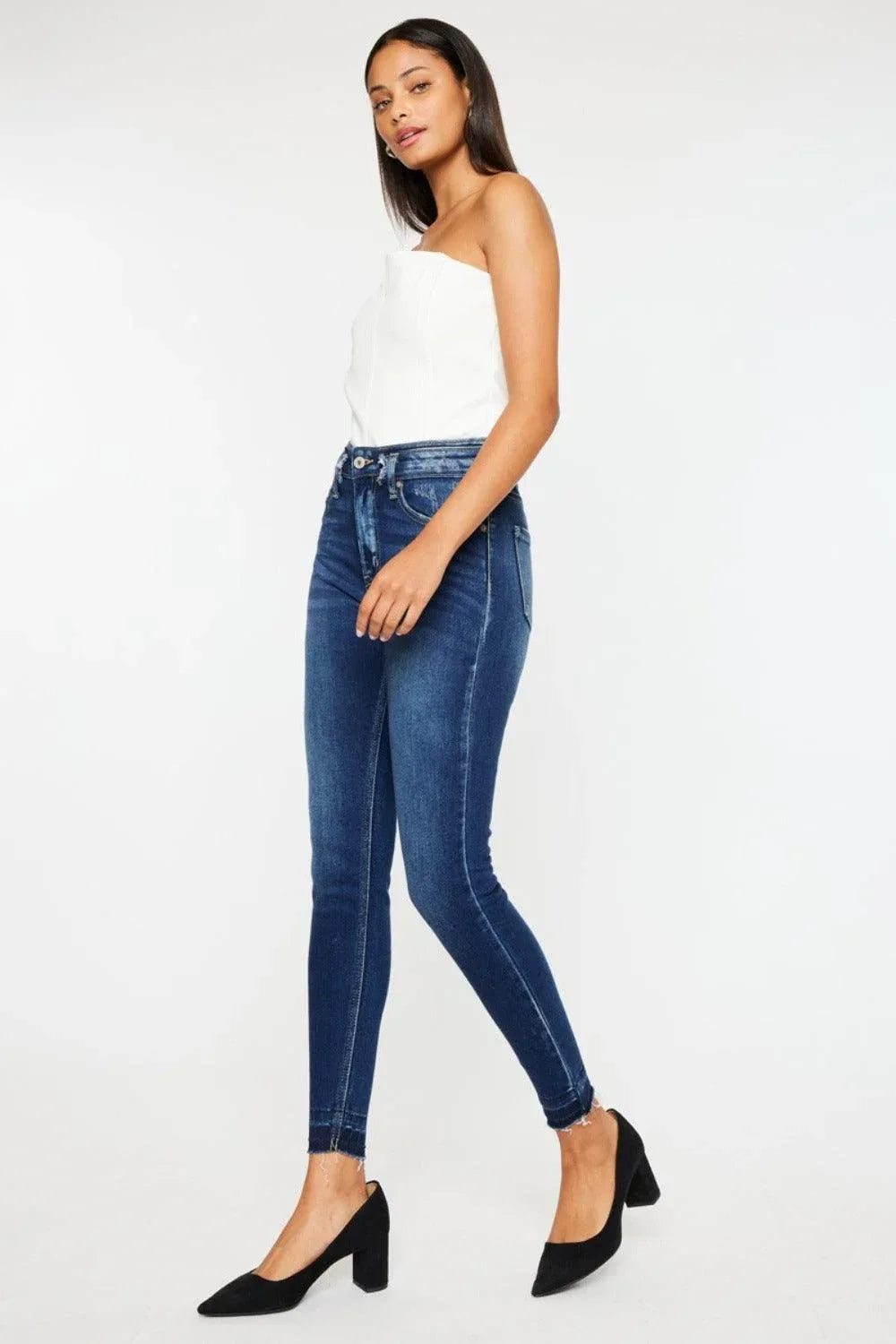 Kancan Full Size High Rise Ankle Skinny Jeans - DAVERRI FASHIONS