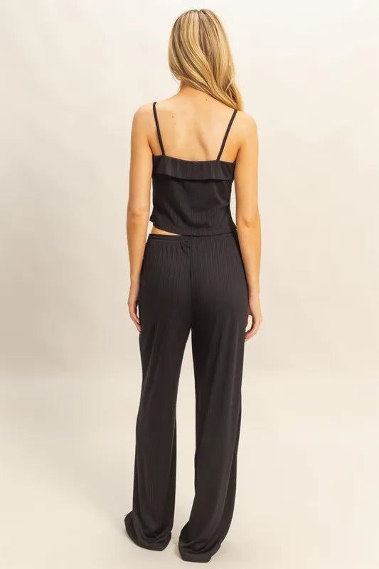 HYFVE Rib Knit Cami Top and Pants Set Outfit Sets