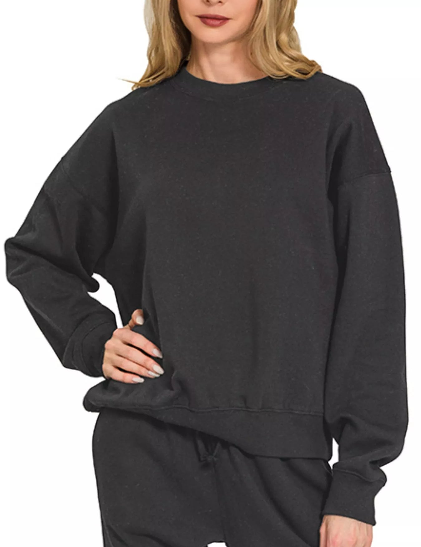 Zenana Fleece Long Sleeve Pullover & Jogger Set | Loungewear Sets Daverri Fashions