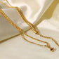 18K Gold-Plated Double-Layered Necklace - DAVERRI FASHIONS