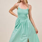 SO ME Smocked Sleeveless Casual Everyday Dress With Slit