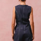SO ME Button Up Front Washed Denim Sleeveless Romper Rompers