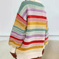 Rainbow Striped Drop Shoulder Oversized Sweater - DAVERRI FASHIONS