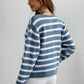 Striped Button Front Cardigan - DAVERRI FASHIONS