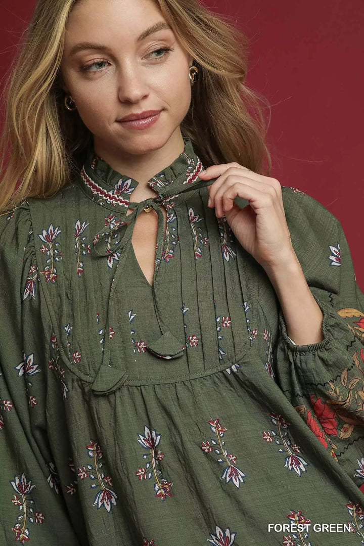 Umgee Floral Boho Peasant Blouse | Blouses Daverri Fashions