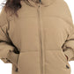 Zip Up Turtleneck Long Sleeve Puffer Jacket - DAVERRI FASHIONS
