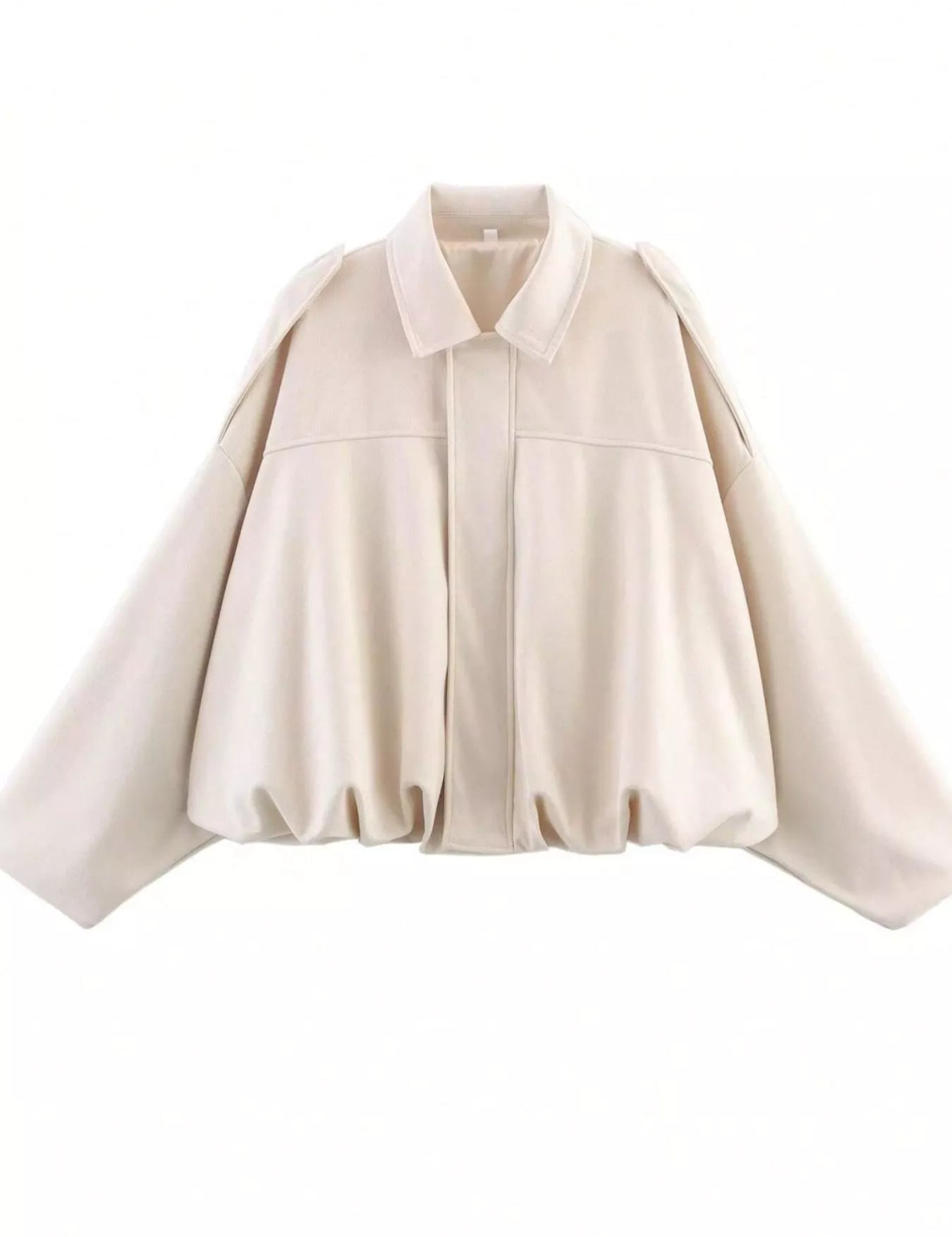 Off-white Zip Up Oversized Jacket | Jackets Daverri Fashions