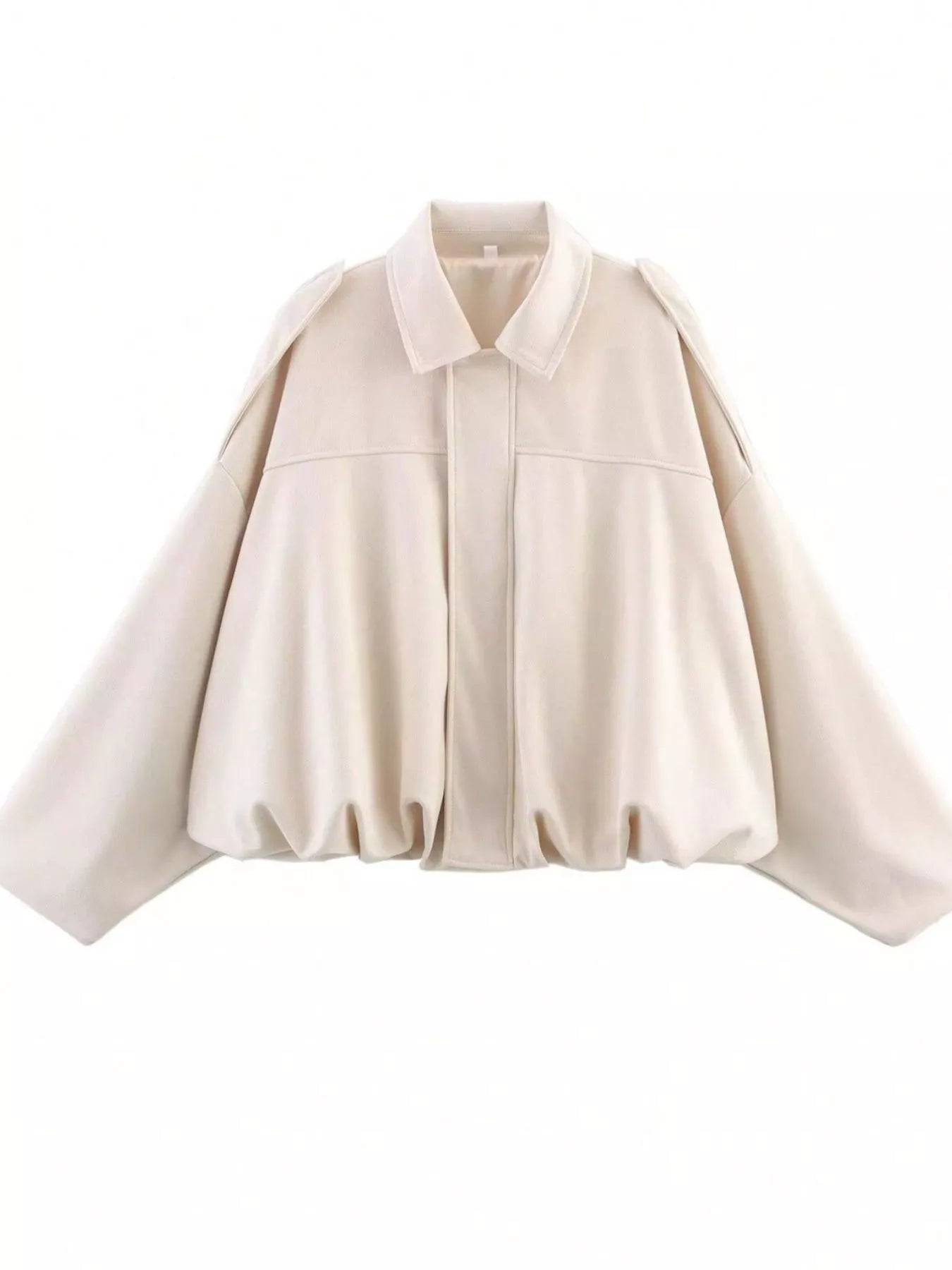 Off-white Zip Up Oversized Jacket | Jackets Daverri Fashions