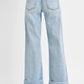 RISEN Full Size Tummy Control High Rise Ankle Wide Cuffed Jeans Plus Size