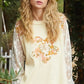 POL Flower Patch Lace Sleeve Knit Top - DAVERRI FASHIONS