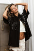 BiBi Sequin Detail Raw Hem Short Sleeve Shirt - DAVERRI FASHIONS