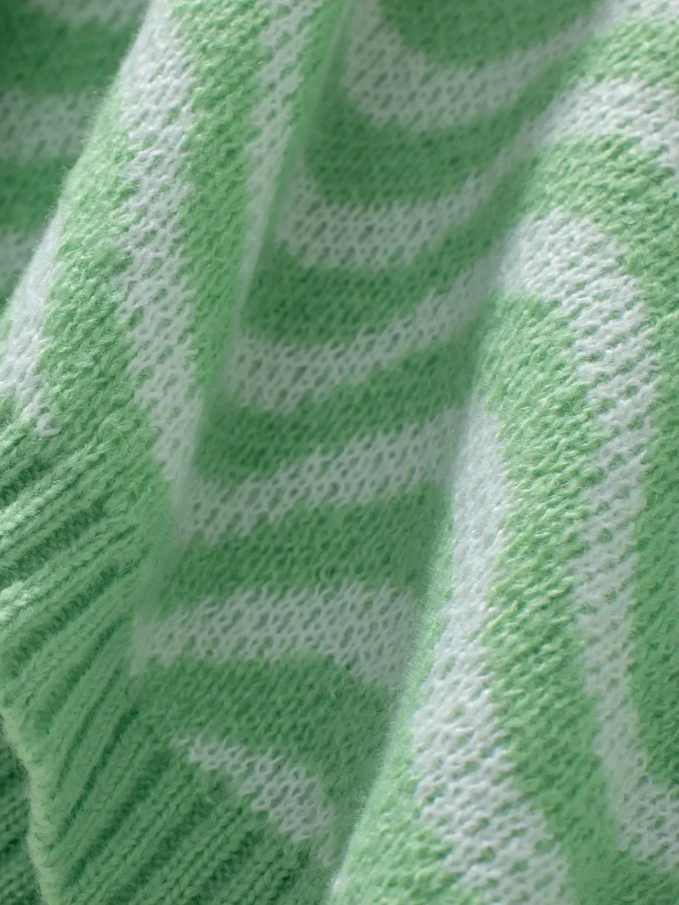 Wavy Striped Round Neck Sweater - DAVERRI FASHIONS