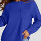 Full Size Texture Round Neck Long Sleeve Sweatshirt - DAVERRI FASHIONS