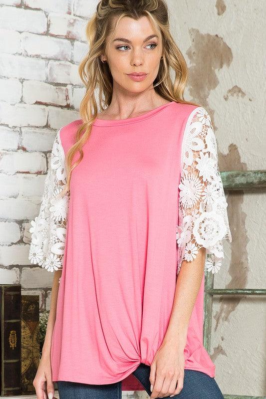 Lace Sleeve Top Tops