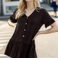 Heimish Full Size Ruffled V-Neck Short Sleeve Blouse Plus Size Black Blouses