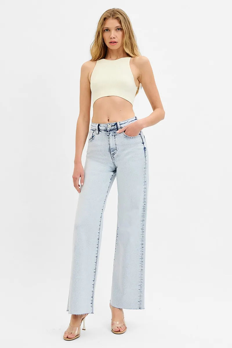 RISEN Full Size High Rise Wide Leg Jeans Plus Size Jeans
